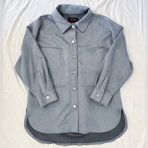 Blue Suede Button-Up Shirt / Jacket